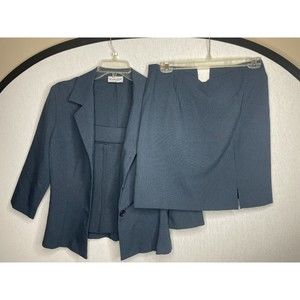 Breakin Loose 3 Piece Skirt Suit Size 7/8 EUC Navy